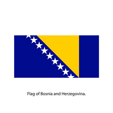 National yellow blue with white stars Flag of Bosnia and Herzegovina.のイラスト素材