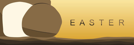 The empty open tomb where Christ was resurrected. Easter Sunday.のイラスト素材