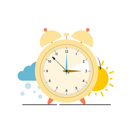 Change the clock from winter time to summer time, to time forward.のイラスト素材