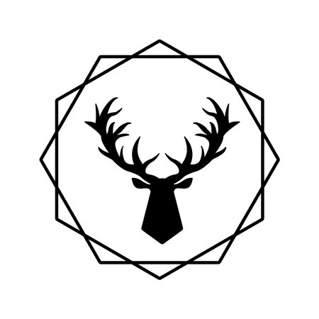 Deer head icon on a white background.のイラスト素材