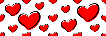 Many red hearts as a symbol of love, seamless pattern.