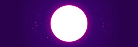 A bright white circle on a purple background. Space for text.のイラスト素材