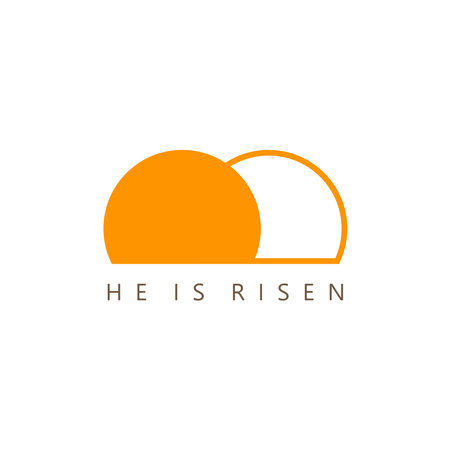 He is risen, the tomb of Christ on a light background. badgeのイラスト素材