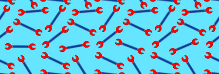 Lots of wrenches, seamless pattern. Labor Day.