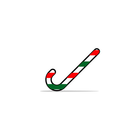 A peppermint stick, Christmas candy, or holiday decoration.のイラスト素材