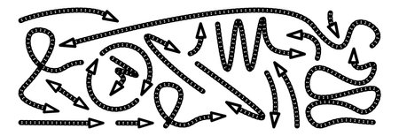 A set of black arrows that indicate the direction. Stylish design.のイラスト素材