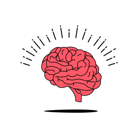 Illustration of the human brain. Thinking, intelligence and idea generation.のイラスト素材