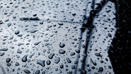 rain drop on the glass mirror wall.