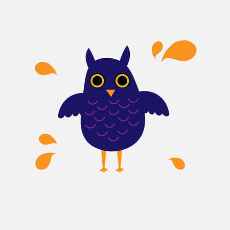 Art &amp; Illustration about  purple colors owl vector illustration icon for Halloween Dayのイラスト素材