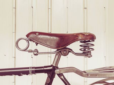 Detail of vintage bicycle seat  vintage effect styleの写真素材