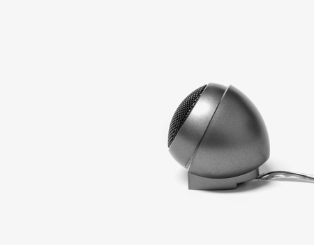 Old car audio tweeter speaker with black and white effect on white background, selective focusの写真素材