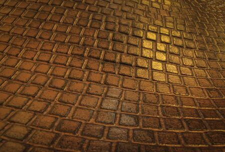 Curve mosaic tiles texture background with selective focus and vintage effect