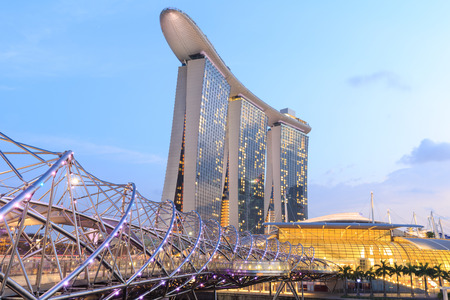 SINGAPORE-FEBRUARY 13   Marina Bay Sands Resort Hotel on Feb 13 , 2014 in Singapore  It is billed as the worldのeditorial素材