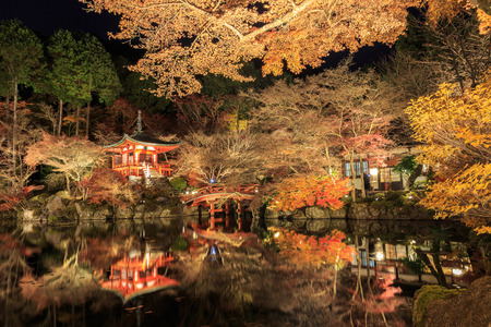 Autumn season,Daigo-ji of night scene is in Tample japan のeditorial素材