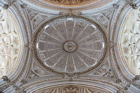 CORDOBA, SPAIN - JUNE 3: Interior view of La Mezquita Cathedral on June 3, 2014 in Cordoba, Spain. The cathedral was built inside of the former Great Mosque. Popular tourist destination in Spain.のeditorial素材