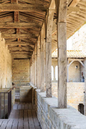 Detail of castle in Carcassonne, Franceのeditorial素材