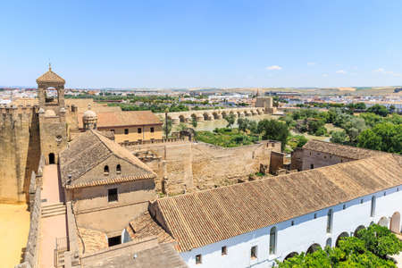 View of Alcazar and Cathedral Mosque of Cordoba, Spainのeditorial素材