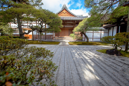 Zen garden sand tower named Kogetsudai, Kyoto, Japanのeditorial素材
