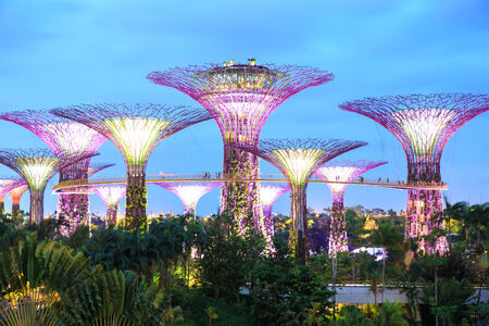 SINGAPORE - FEBRUARY 14 : An aerial view of Gardens by the Bay on February 14, 2014 in Singapore....