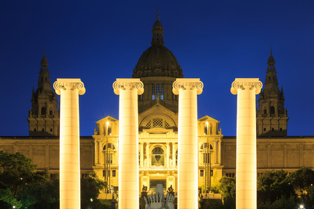 Twilight Palau Nacional in Barcelona, Spainのeditorial素材