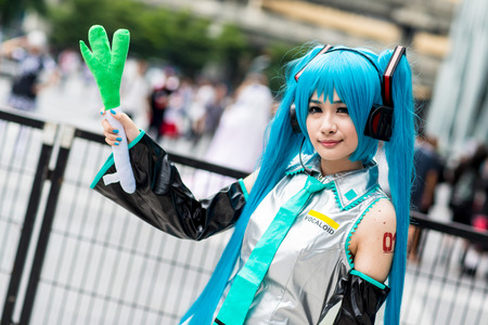 BANGKOK, THAILAND - AUGUST 31: Thai cosplayers dress as the characters from cartoon and game in Japan festa in Bangkok on  August 31, 2013.のeditorial素材