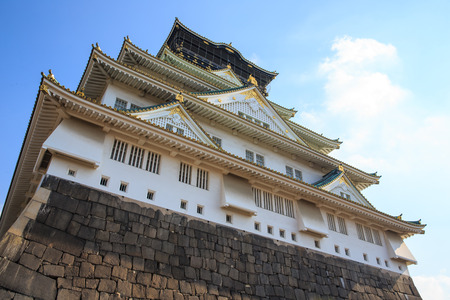 Osaka Castle, Japan. It was built by Toyotomi clan and was completed in 1598のeditorial素材