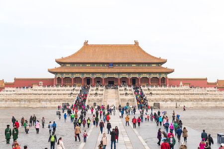 BEIJING, CHINA - Feb 19, 2016: Scenic view of the Forbidden City, Palace Museum. Imperial Palaces of the Ming and Qing Dynasties in Beijing and Shenyang.のeditorial素材