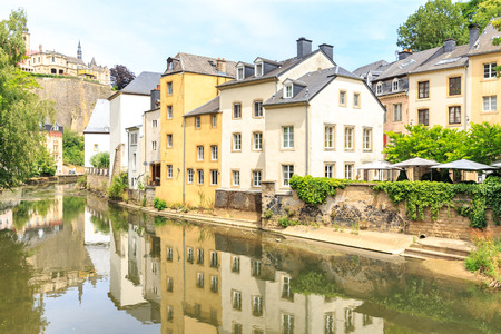 Luxembourg City, downtown city part Grundのeditorial素材