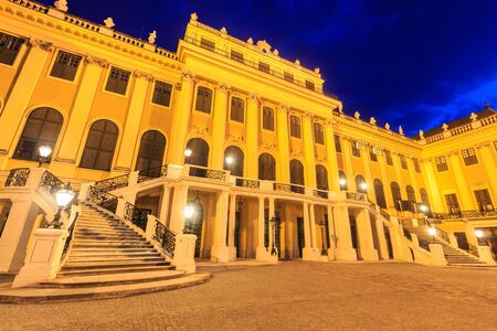 Schonbrunn Palace on twillight scene in Vienna, Austriaのeditorial素材