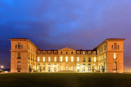 Palais du Pharo in Marseille by night - Franceのeditorial素材