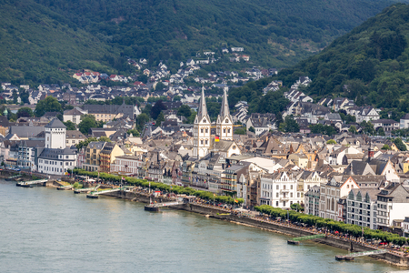 famous popular Wine Village of Boppard at Rhine River,middle Rhine Valley,Germanyのeditorial素材