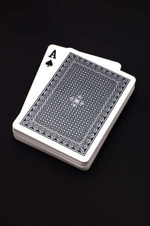Deck of Cards with Ace of Spadeのeditorial素材