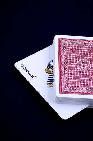 Joker in a stack of cardsのeditorial素材