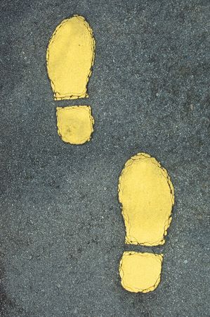 Foot Prints on Pathの写真素材