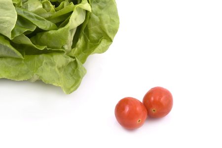 Vegetable - Butterhead Lettuce and Cherry Tomatoの写真素材