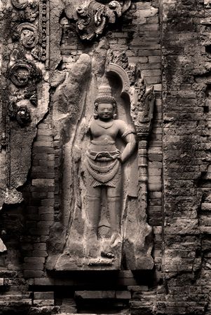 Apsara Carving in Angkor Templeの写真素材
