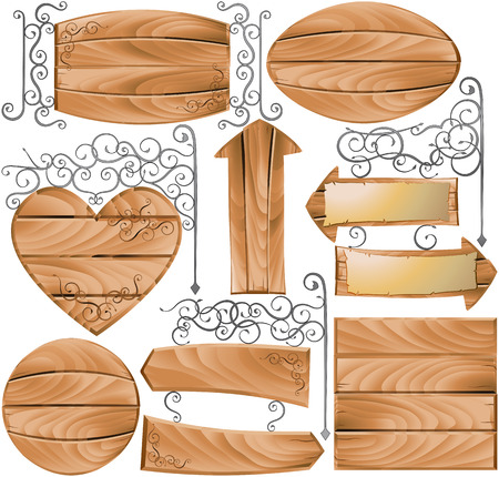 wooden signsのイラスト素材