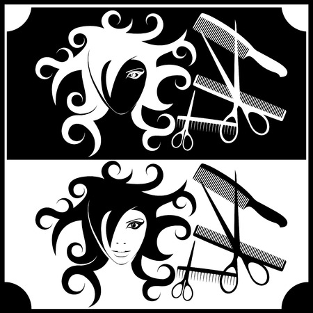 logo for registration of hairdressingのイラスト素材