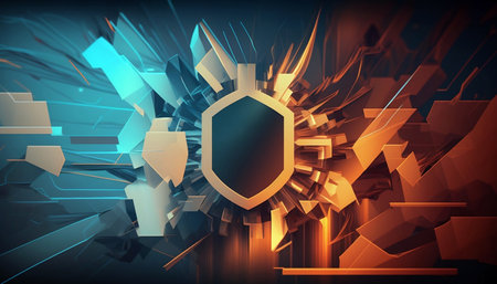 3d rendering of abstract technology background. Hi-tech concept. cybersecurityの素材