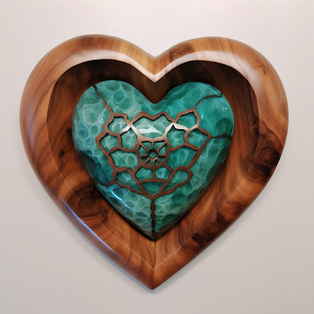 Wooden heart on a white background. 3d rendering. Computer digital drawing.の素材