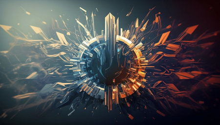 3D rendering of abstract technology digital hi tech concept. 3d illustrationの素材