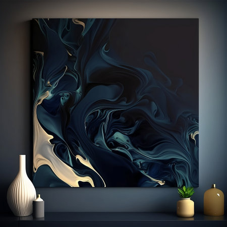 Abstract black and blue marble background. 3d render, 3d illustration.の素材