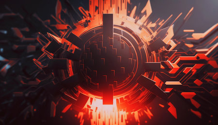 3d rendering of abstract technology digital background. Hi-tech concept.の素材