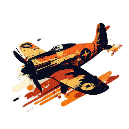 Airplane in the style of a grunge background. Vector illustration.の素材