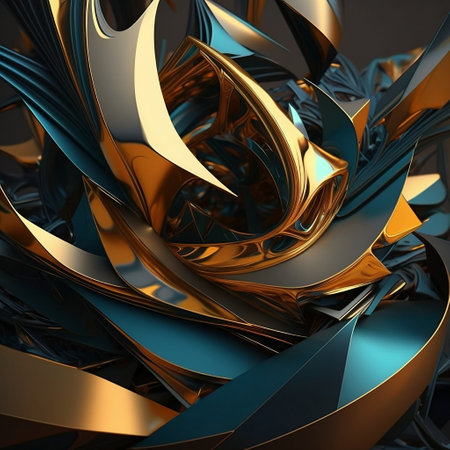 Abstract 3d rendering of chaotic chaotic shapes. Futuristic background.の素材
