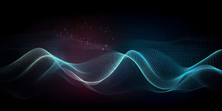 abstract technology background with glowing particles. Vector illustration for your designの素材