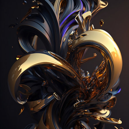 Abstract 3d rendering of chaotic structure. Futuristic background. Elegant dynamic shape.の素材