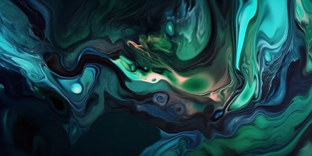 abstract background with turquoise, green and black colors.の素材