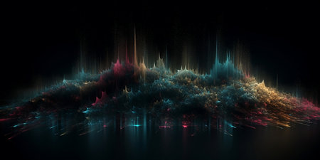 3d rendering of abstract fractal shape, digital artwork for creative graphic designの素材