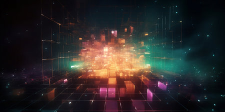 3D rendering of abstract technology concept background ready for banner or posterの素材